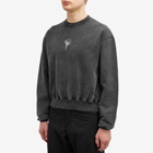 Han Kjobenhavn Men's Rose Cropped Crew Sweater in Dark Grey