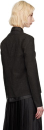 UMBER POSTPAST Black Mud-Dyed Cardigan