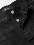 AMIRI - Straight-Leg Logo-Appliquéd Distressed Jeans - Black