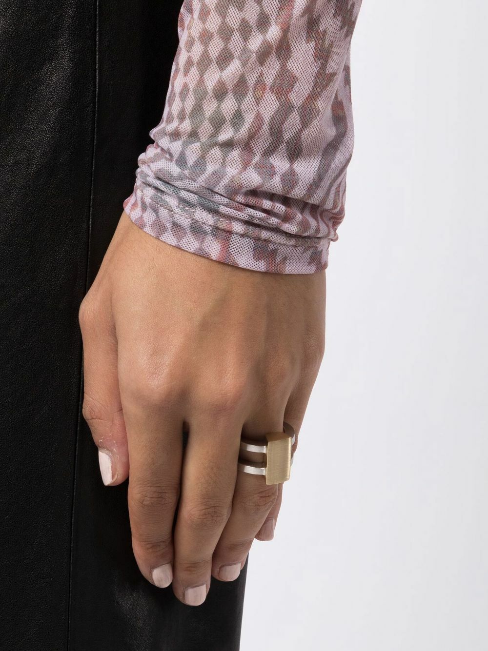 Tom Wood Gold-Tone Vault Shield Ring Tom Wood