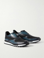 Berluti - Fast Track Venezia Leather and Shell Sneakers - Blue