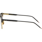 Thom Browne Black Acetate & Titanium Rectangular Sunglasses