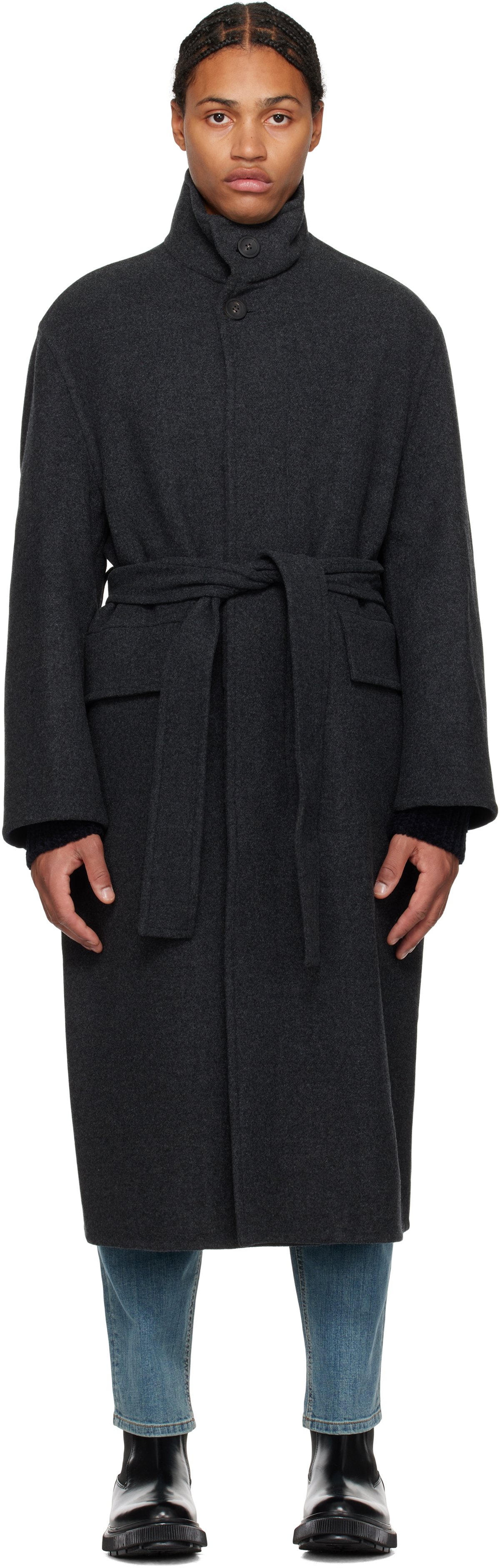 ジャケット・アウター 00s 291295=homme black melton wool coat 00s 291295=homme black melton wool coat メンズ