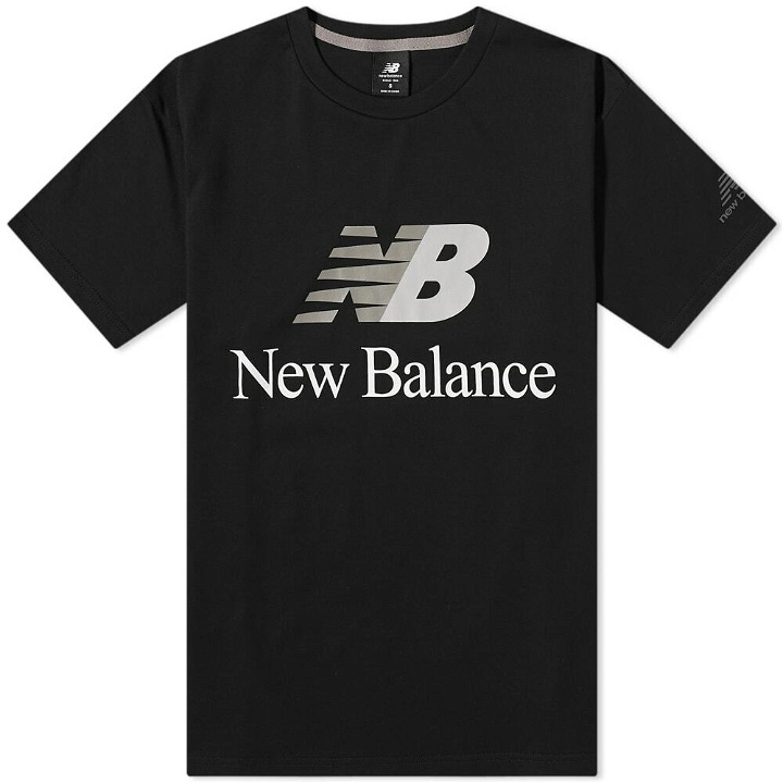 Photo: New Balance Men's Essentials Celebrate Split Logo T-Shirt in Black