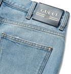 GUCCI - Slim-Fit Tapered Cropped Distressed Denim Jeans - Blue