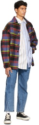 Feng Chen Wang Multicolor Plaid Woolen Pleated Jacket