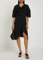 Lemaire Asymmetric Cotton Mini Dress Black