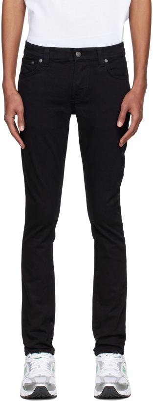 Photo: Nudie Jeans Black Tight Terry Slim Jeans