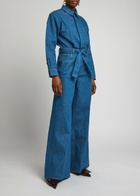 Paige Cameron Wide-leg Stretch-denim Jumpsuit Blue