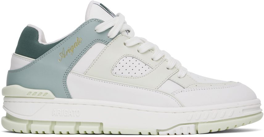Axel Arigato White & Green Area Lo Sneakers