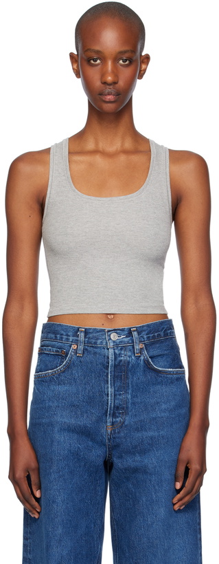Photo: ÉTERNE Gray Square Neck Tank Top