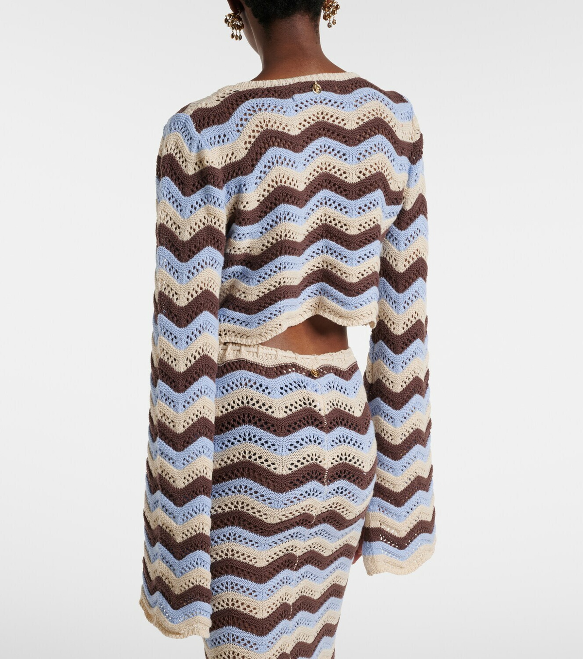 Bananhot Miana open-knit cotton-blend crop top