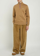 Moncler Logo-embroidered Cotton-blend Sweatshirt Beige