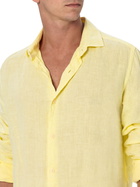 MC2 Saint Barth Man Pale Yellow Linen Shirt Pamplona