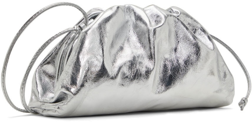 bottega veneta silver mini pouch