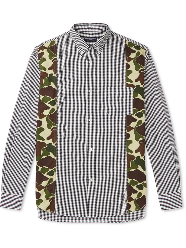 Photo: Comme des Garçons HOMME - Button-Down Collar Panelled Checked Cotton-Poplin Shirt - Multi