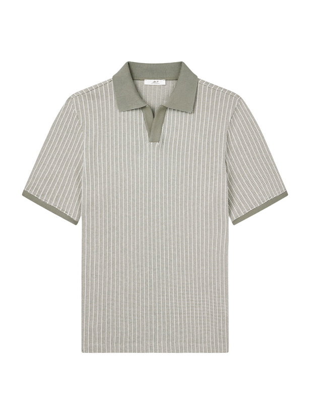 Photo: Mr P. - Striped Organic Cotton Polo Shirt - Green