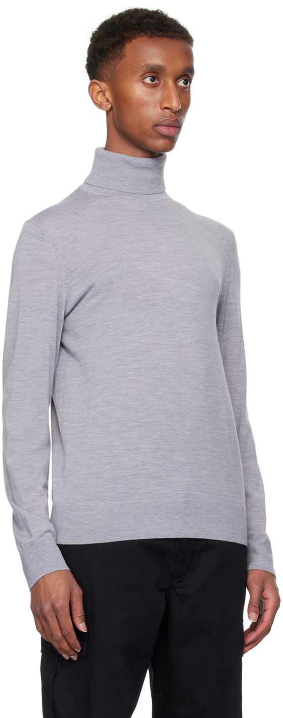 Theory Gray Merino Wool Turtleneck