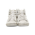 Saint Laurent White and Navy Court Classic SL/10 Sneakers