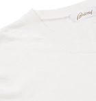 Brioni - Embroidered Cotton-Jersey T-Shirt - Men - White