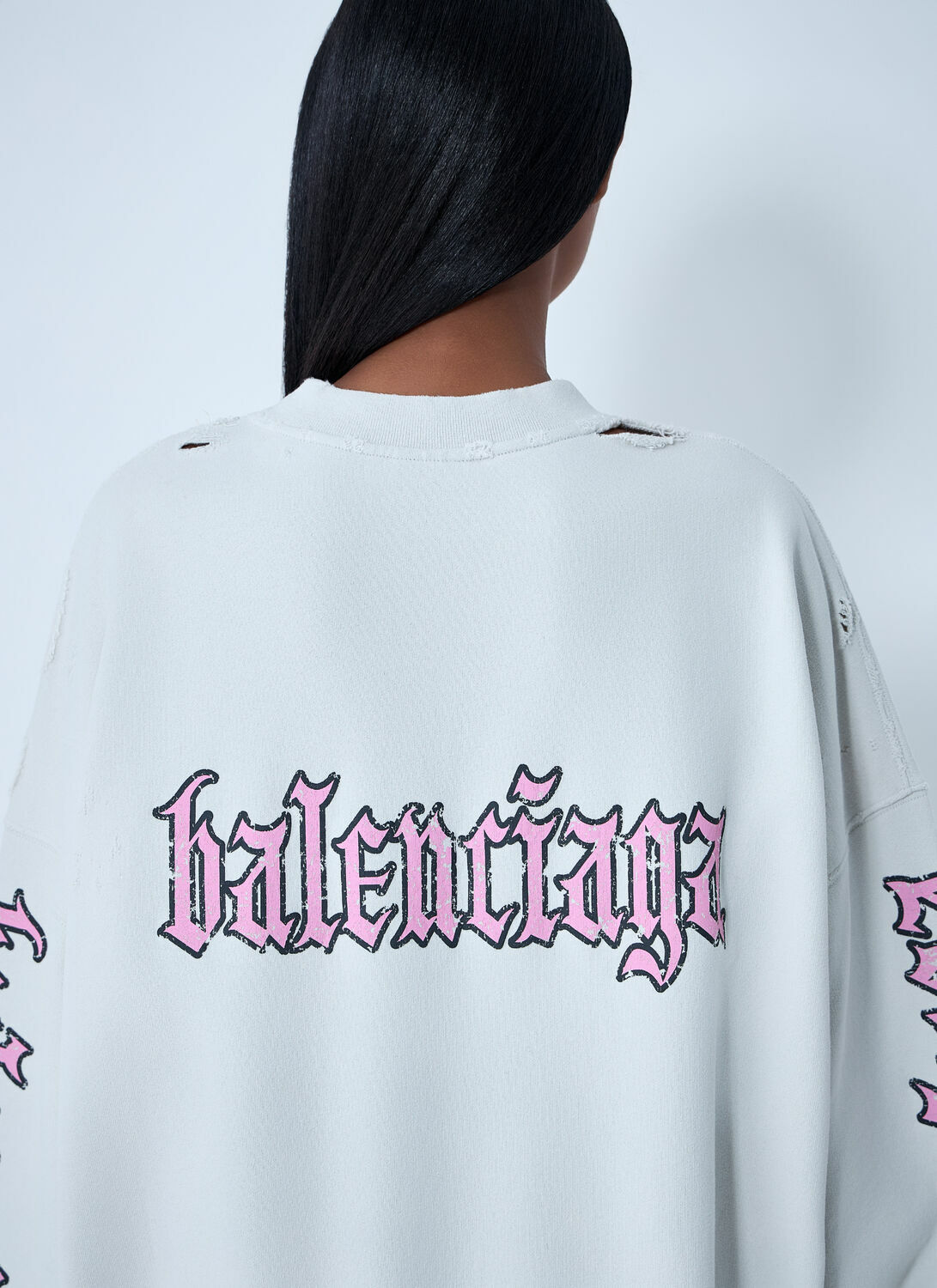 Balenciaga Logo Motif Sweatshirt Dress
