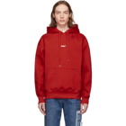 ADER error Red Small Logo Hoodie