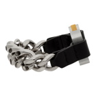 1017 ALYX 9SM Silver and Black Leather Details Chain Bracelet