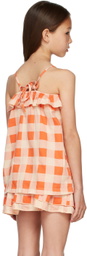 Repose AMS Kids Orange Ruffle Dress