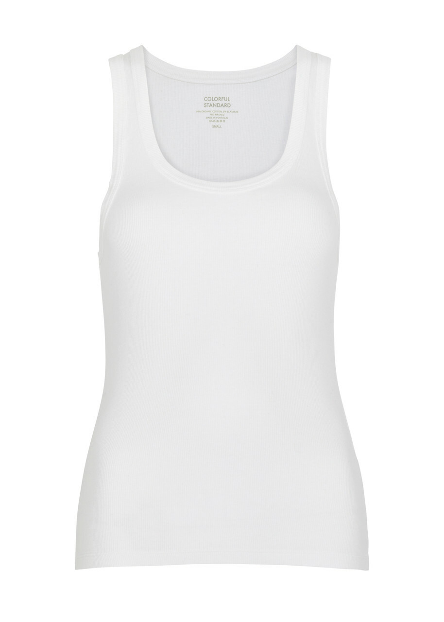 Colorful Standard Ribbed Stretch-cotton Tank White