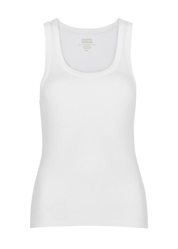 Photo: Colorful Standard Ribbed Stretch-cotton Tank White