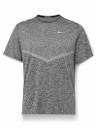 Nike Running - Rise 365 Logo-Print Space-Dyed Dri-FIT Running T-Shirt - Gray