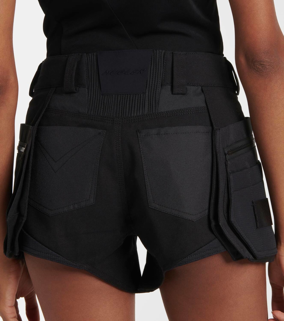 Mugler Belted cotton cargo shorts