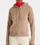 Moncler Zip-up wool and cashmere hoodie