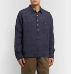 Albam - Linen Half-Placket Shirt - Blue