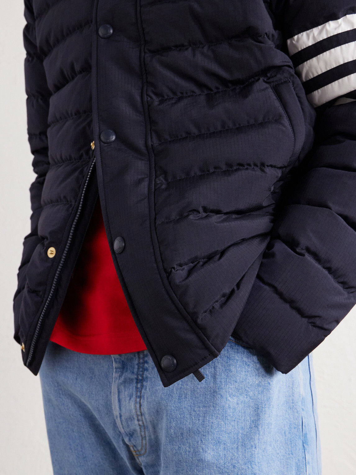 Thom Browne - Striped Quilted Ripstop Down Jacket - Blue