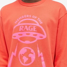 Members of the Rage Men's Long Sleeve Oversized Planet T-Shirt in Infrared