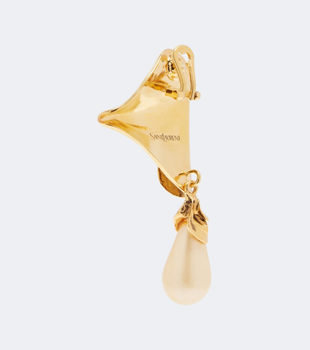 Saint Laurent Cassandre faux pearl clip-on earrings