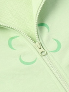 SAIF UD DEEN - Cold-Dyed Logo-Print Cotton-Jersey Zip-Up Hoodie - Green