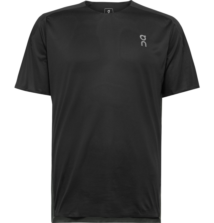 Photo: On - Performance-T Stretch-Jersey and Mesh T-Shirt - Black