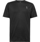 On - Performance-T Stretch-Jersey and Mesh T-Shirt - Black