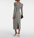 Alessandra Rich Belted Lurex® tweed midi dress