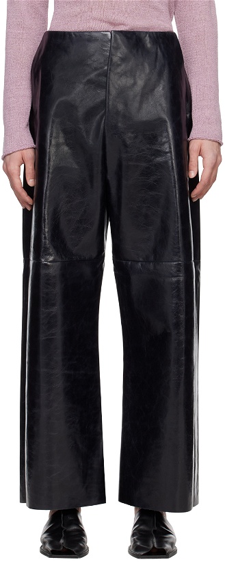 Photo: Gabriela Coll Garments SSENSE Exclusive Navy No.249 Leather Pants