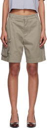 Off-White Beige Co Gab Pocket Shorts