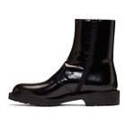 Dries Van Noten Black Patent Zip-Up Boots