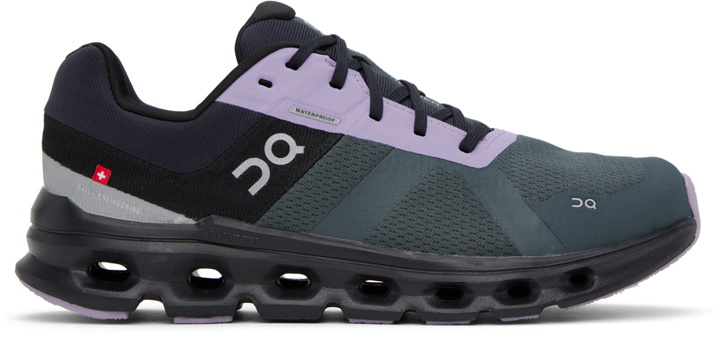 Photo: On Black & Purple Cloudrunner Waterproof Sneakers