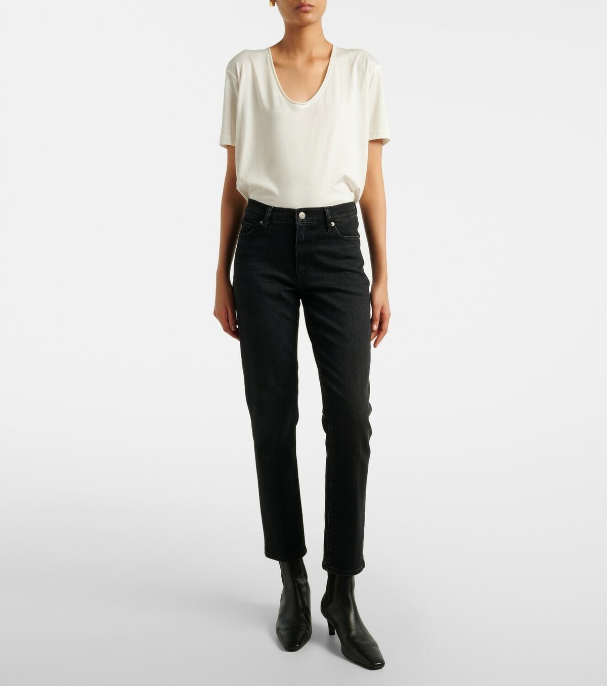 Frame Borrowed cropped straight jeans