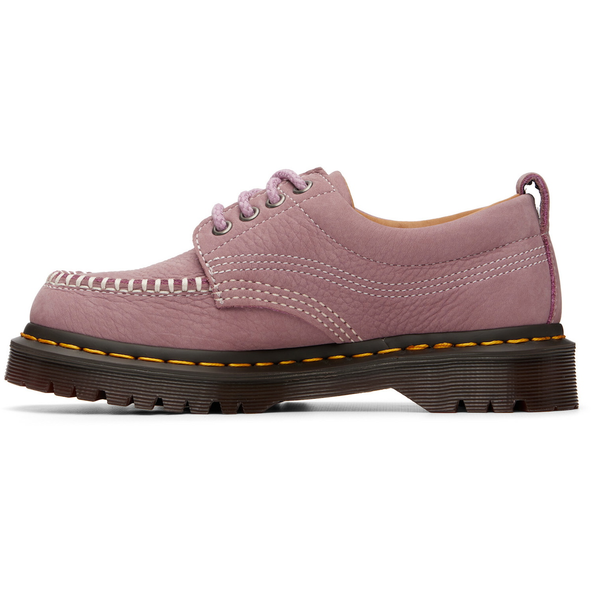 Dr. Martens Pink Lowell Nubuck Moc Toe Derbys