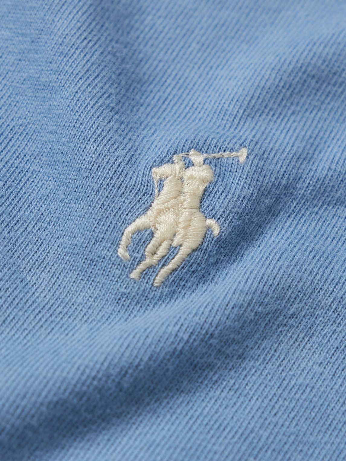 Polo Ralph Lauren Logo Embroidered Cotton Jersey T Shirt Blue Polo Ralph Lauren