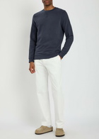 Sunspel Crew-neck Cotton Sweatshirt Navy