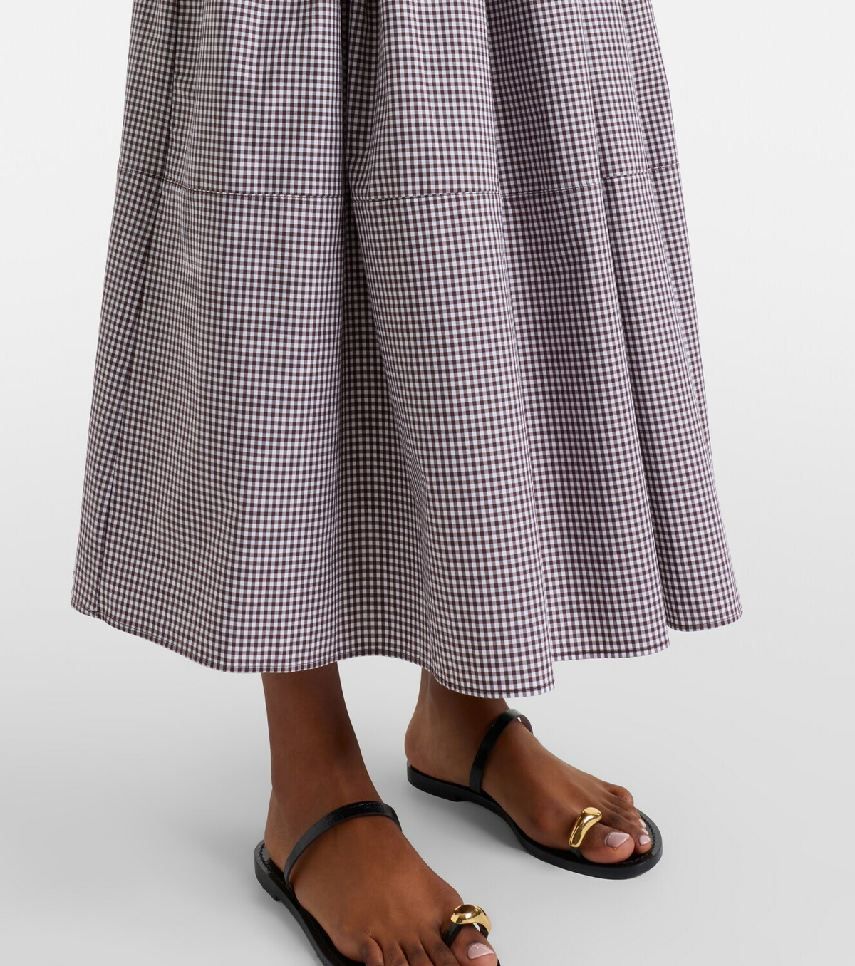 Faithfull Solinas gingham cotton-blend midi skirt